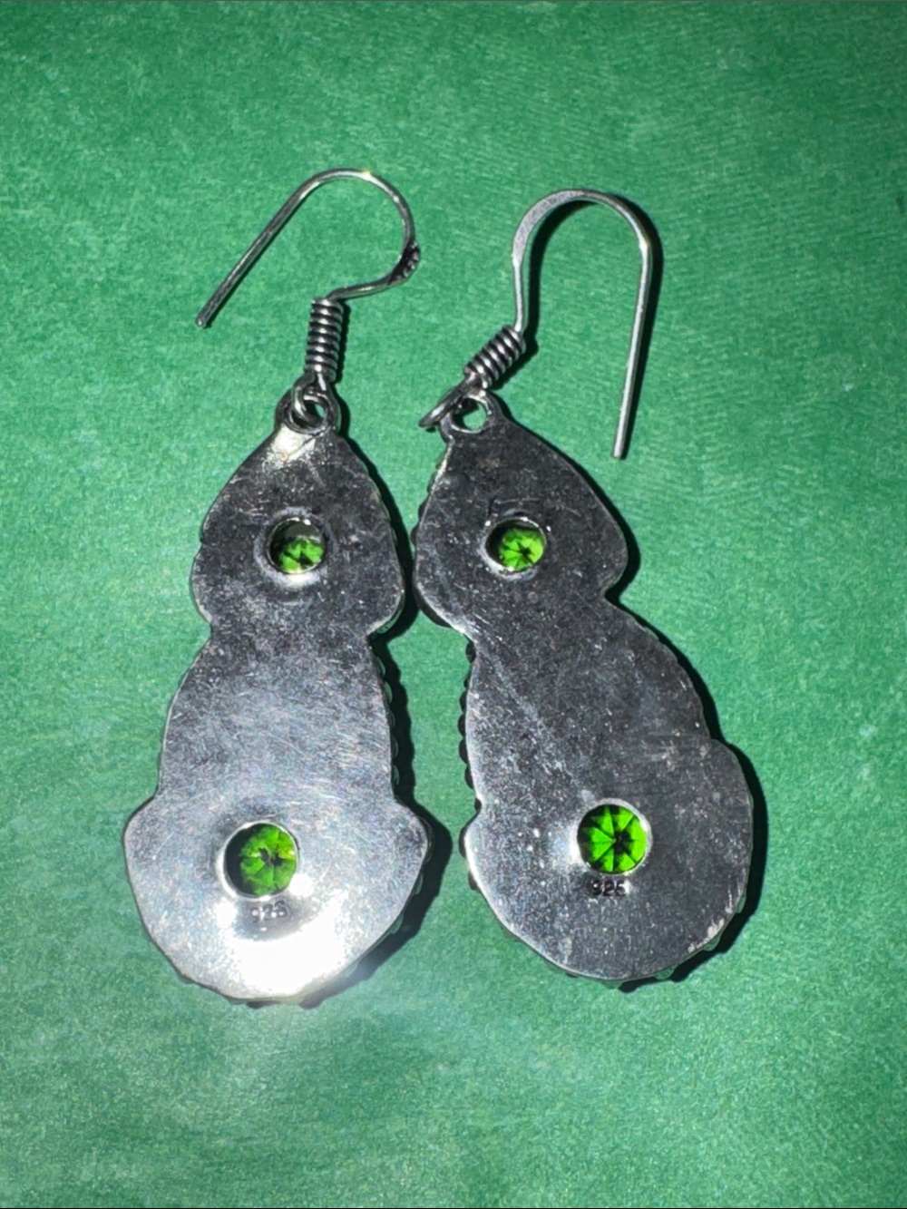 Silver Peridot Earrings - Picture 7 of 10